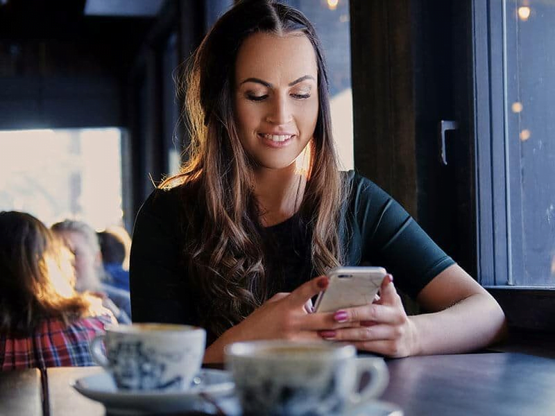 Woman Browsing On Social Media