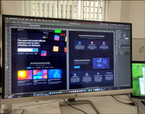 A designer creating a template