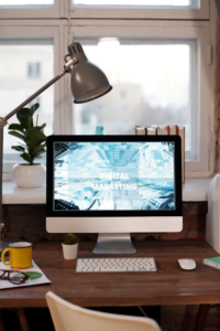 A marketer creating a digital marketing strategy