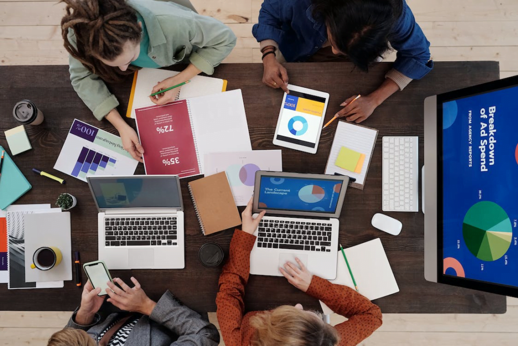 Digital marketers working on a marketing campaign