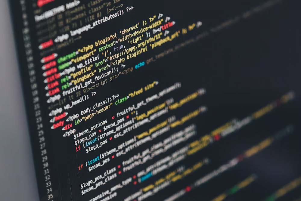 A website’s code written in JavaScript