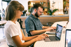 White label agency executives working on website design