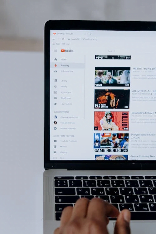 A person watching videos on YouTube