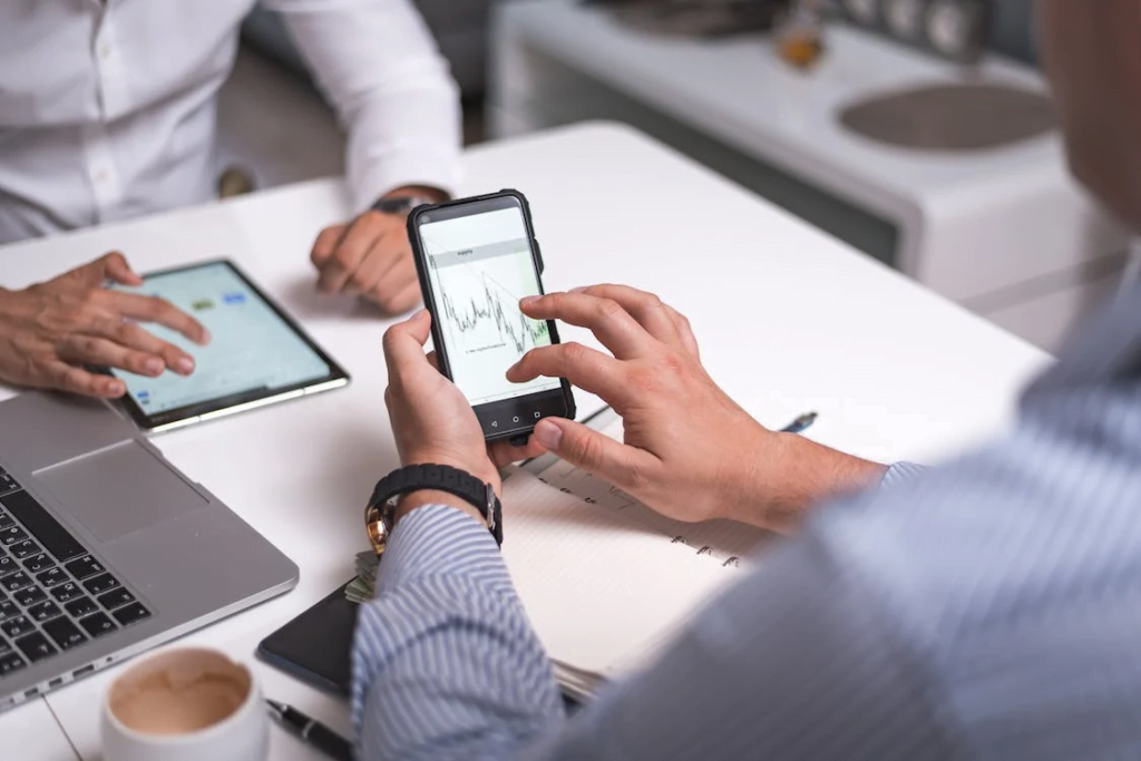 Marketers analyzing a website’s conversion rates