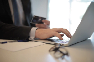 A customer buying a product online