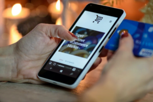 A customer purchasing holiday gifts online