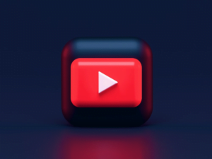 Red and white play button