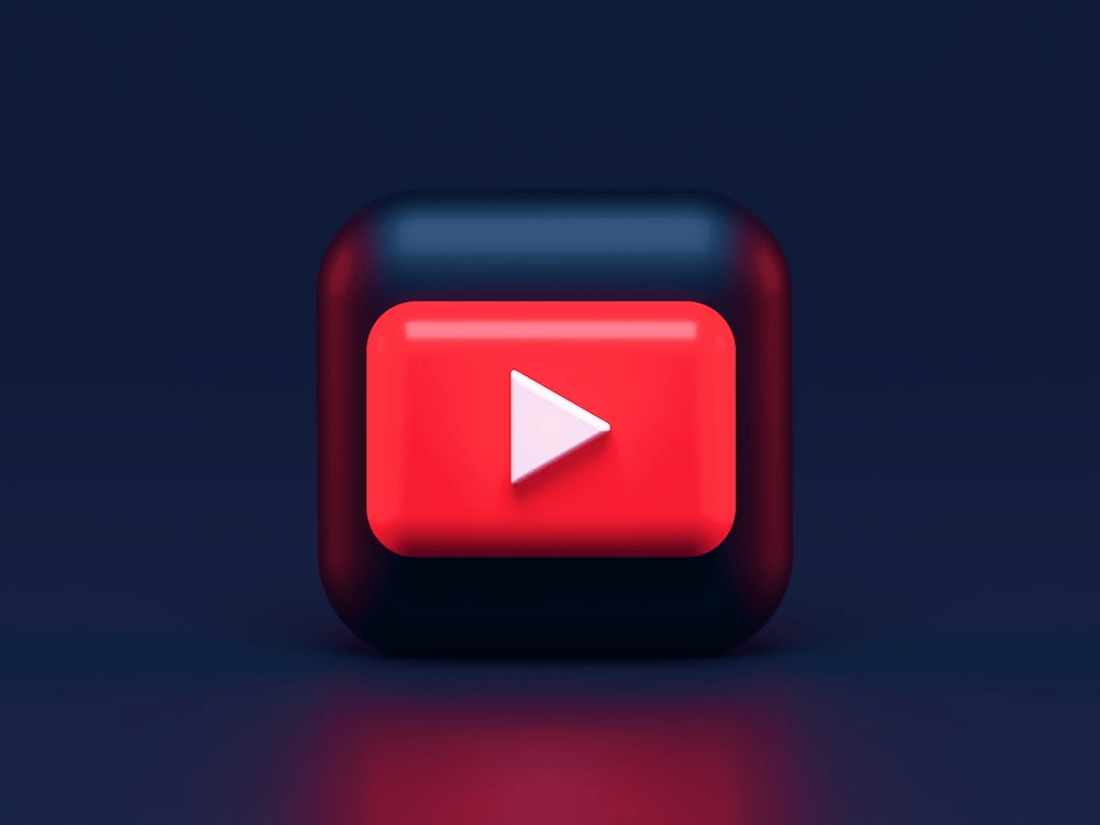 Red and white play button
