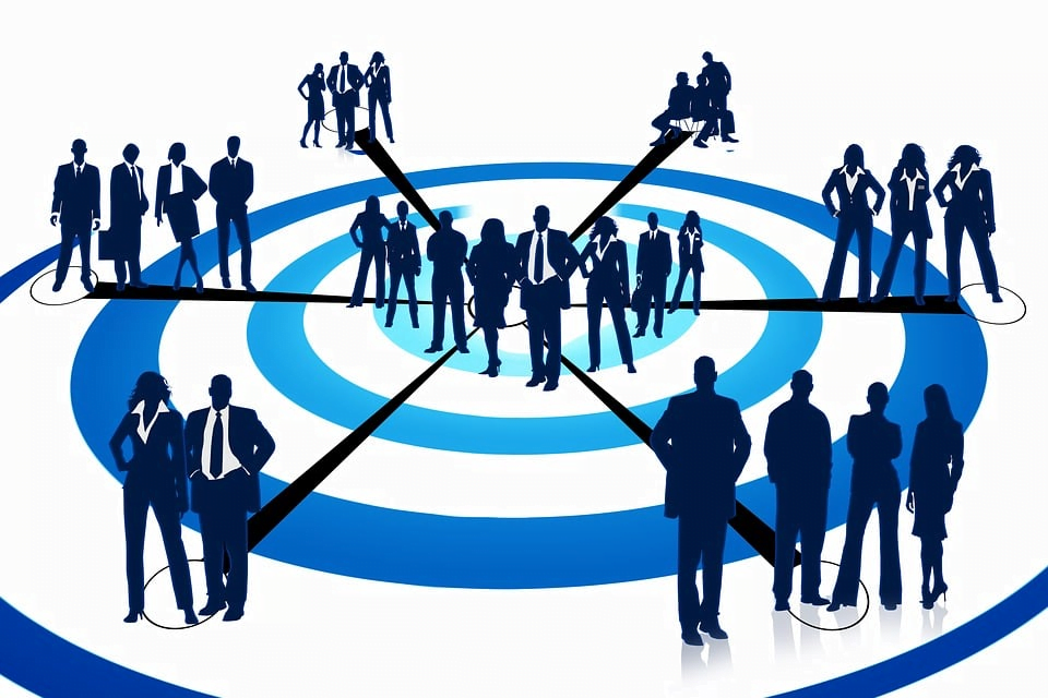 Illustration denoting different segments of a target market