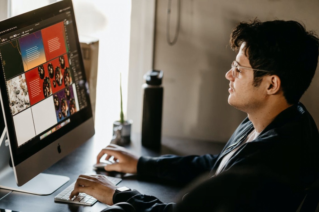 Graphic designer working to improve the loading speed of a client's website