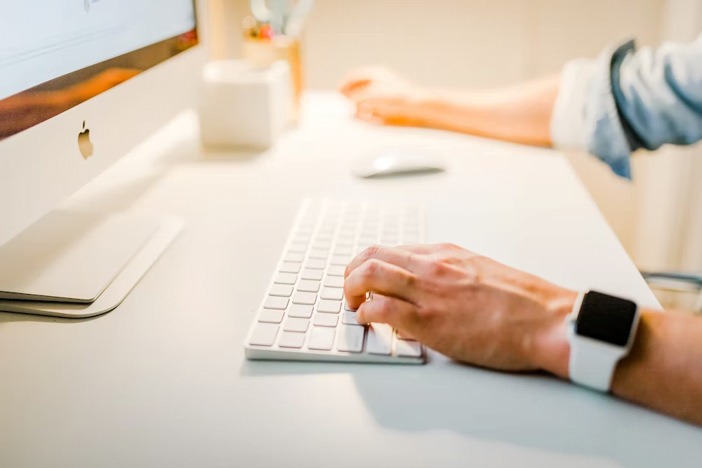 A content marketer creating compelling content