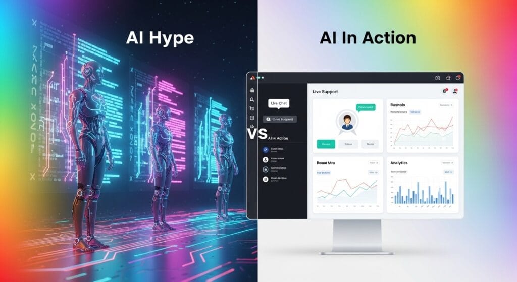 Comparison of AI as a concept vs. AI as a real business tool