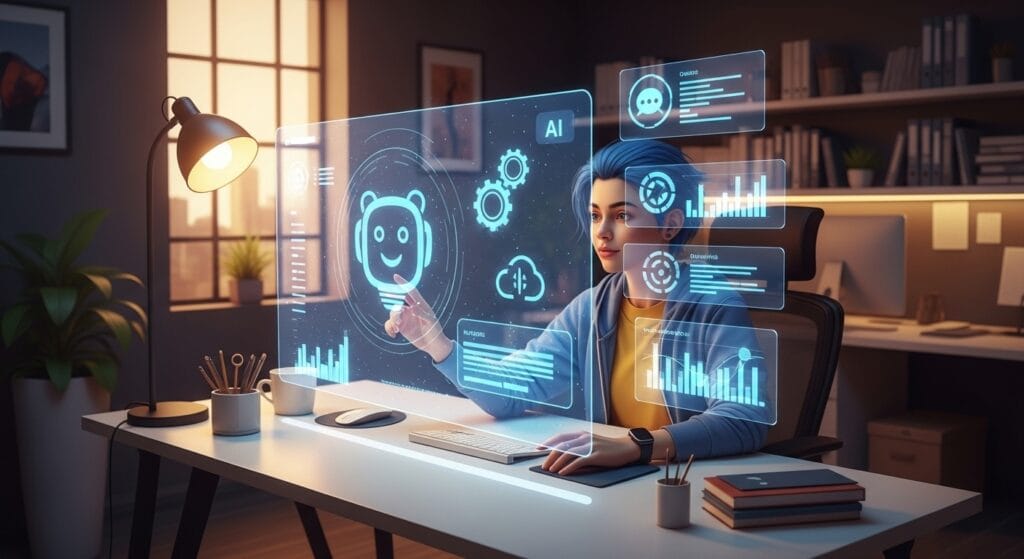 Digital agency team using AI tools for communication and automation